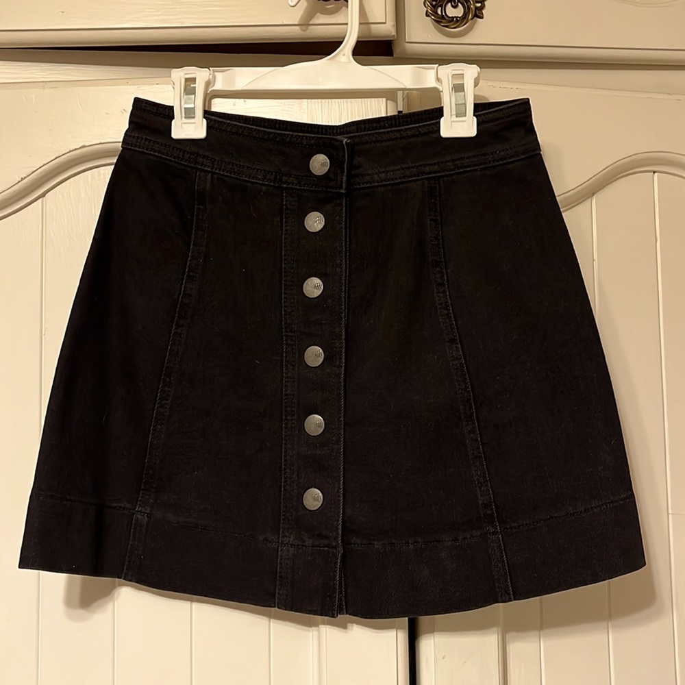 Madewell snap-front denim miniskirt
